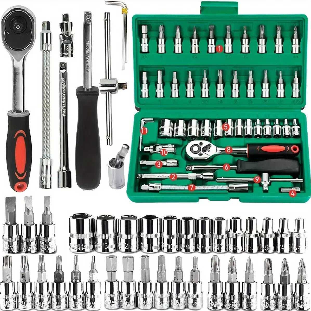 46PCS Socket Wrench Tool Set